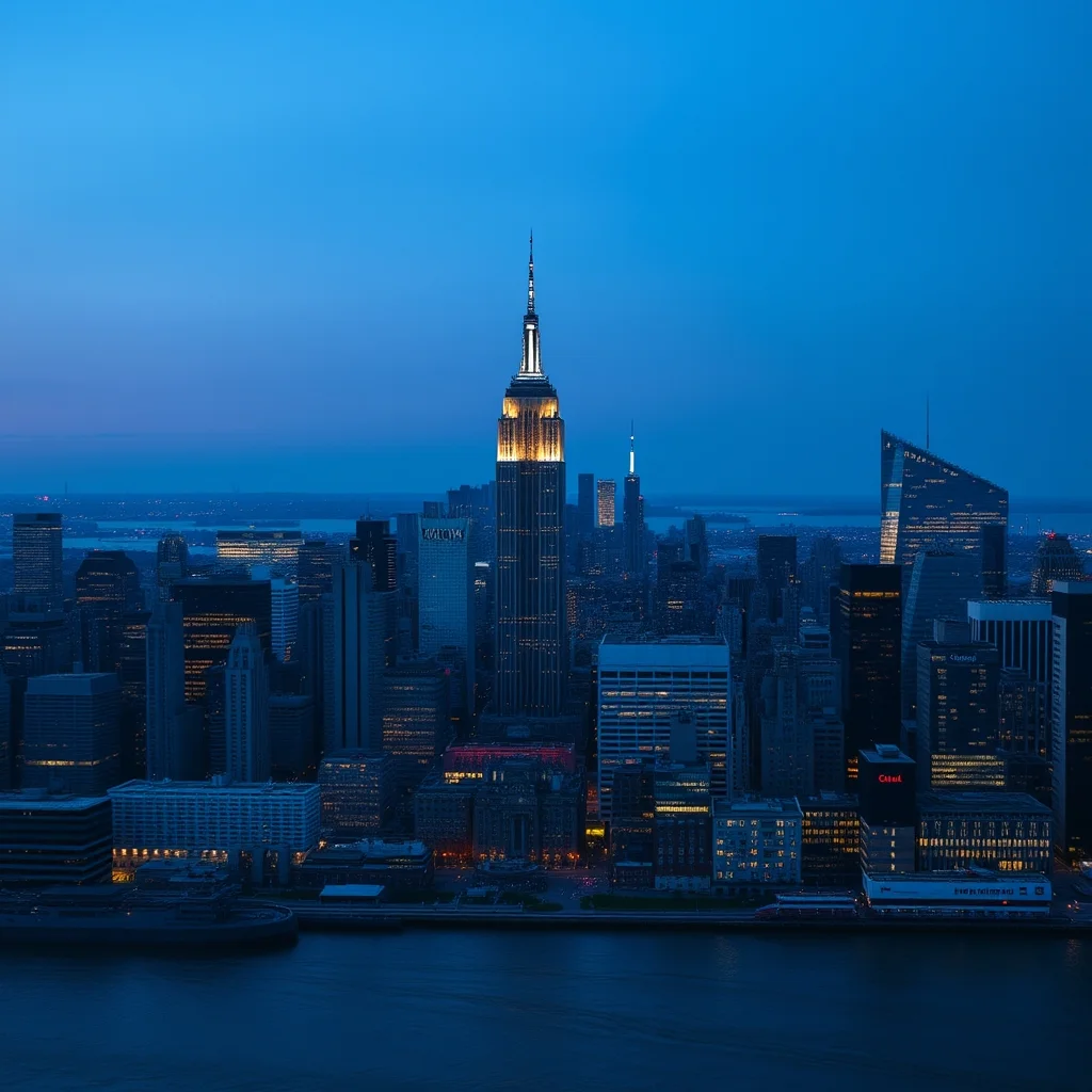 New York City iconic skyline evening view World Cup 2026 destination